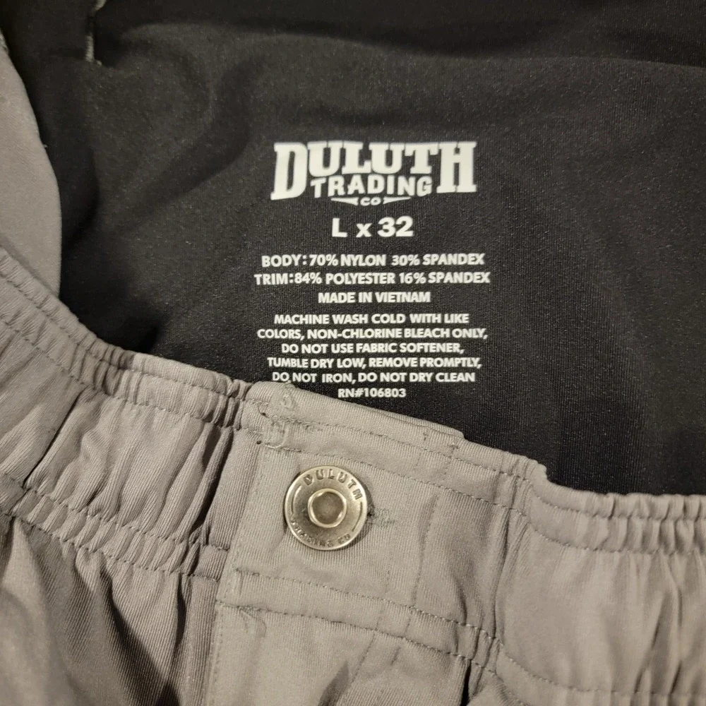Duluth Joggers Mens 32-34x30 Gray Nylon Stretch Outdoors Hiking Pants Comfort‎